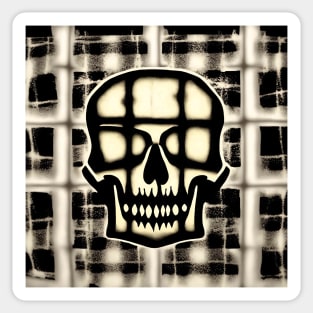 Skull Plaid Grunge Bleach Acid Wash Graphic Skate Punk Sticker